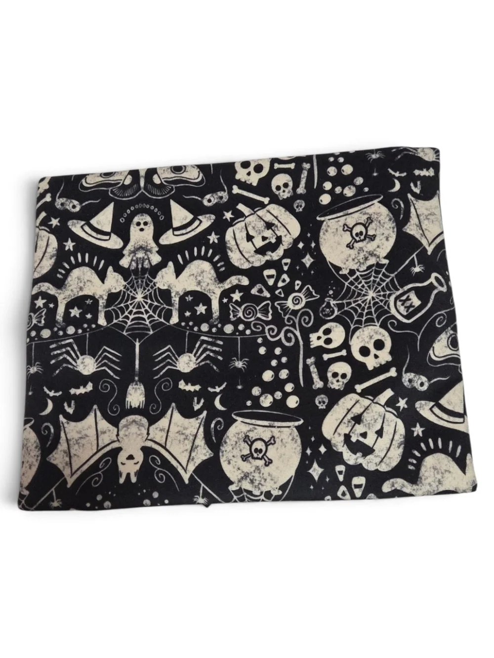 Makeup Junkie Bags Black & Cream Halloween Print Cosmetic Pouch with Tassel